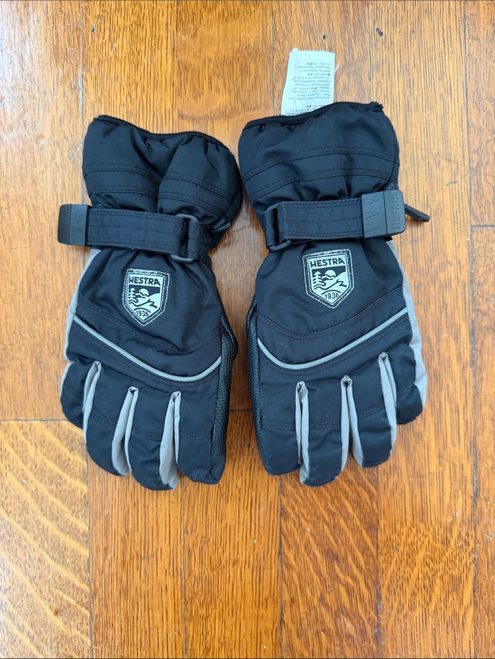 Hestra Black and Gray Insulated Winter Gloves